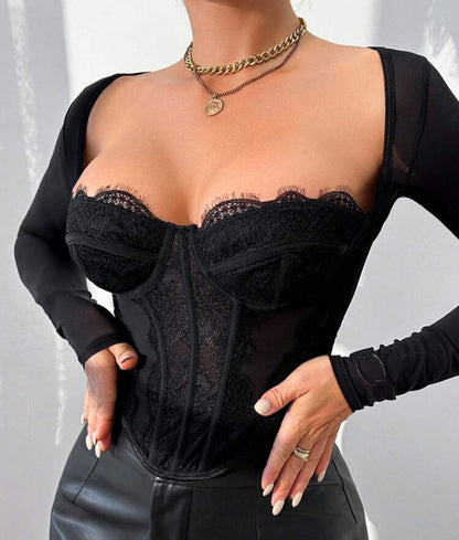 Corset Valery Negro con mangas