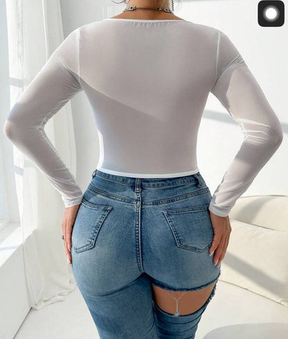 Corset Valery blanco con mangas