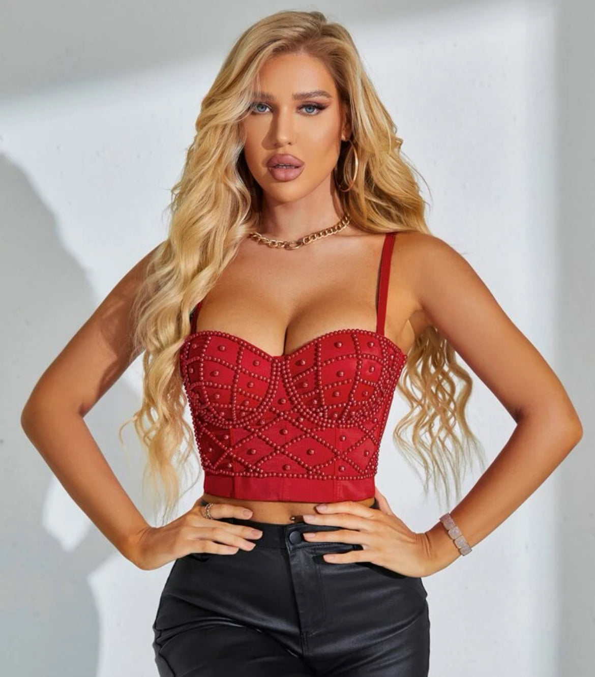 Corset perla rojo