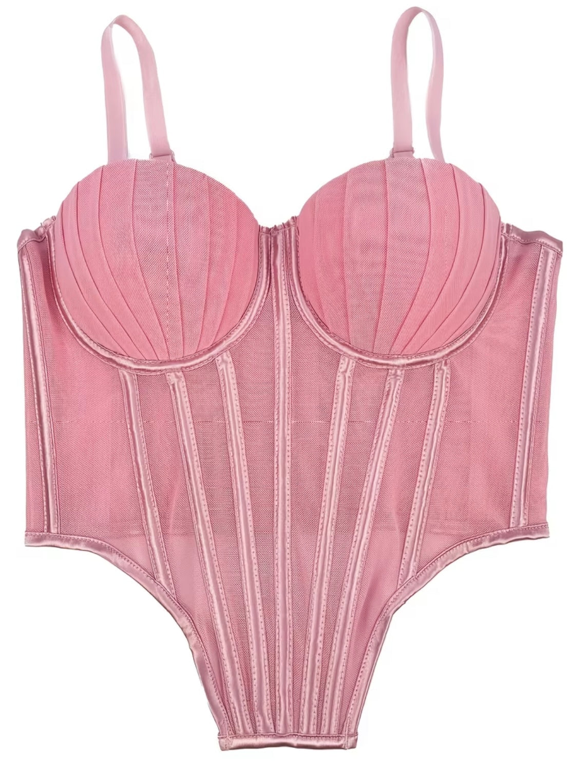 Corset coral sin brillos rosa